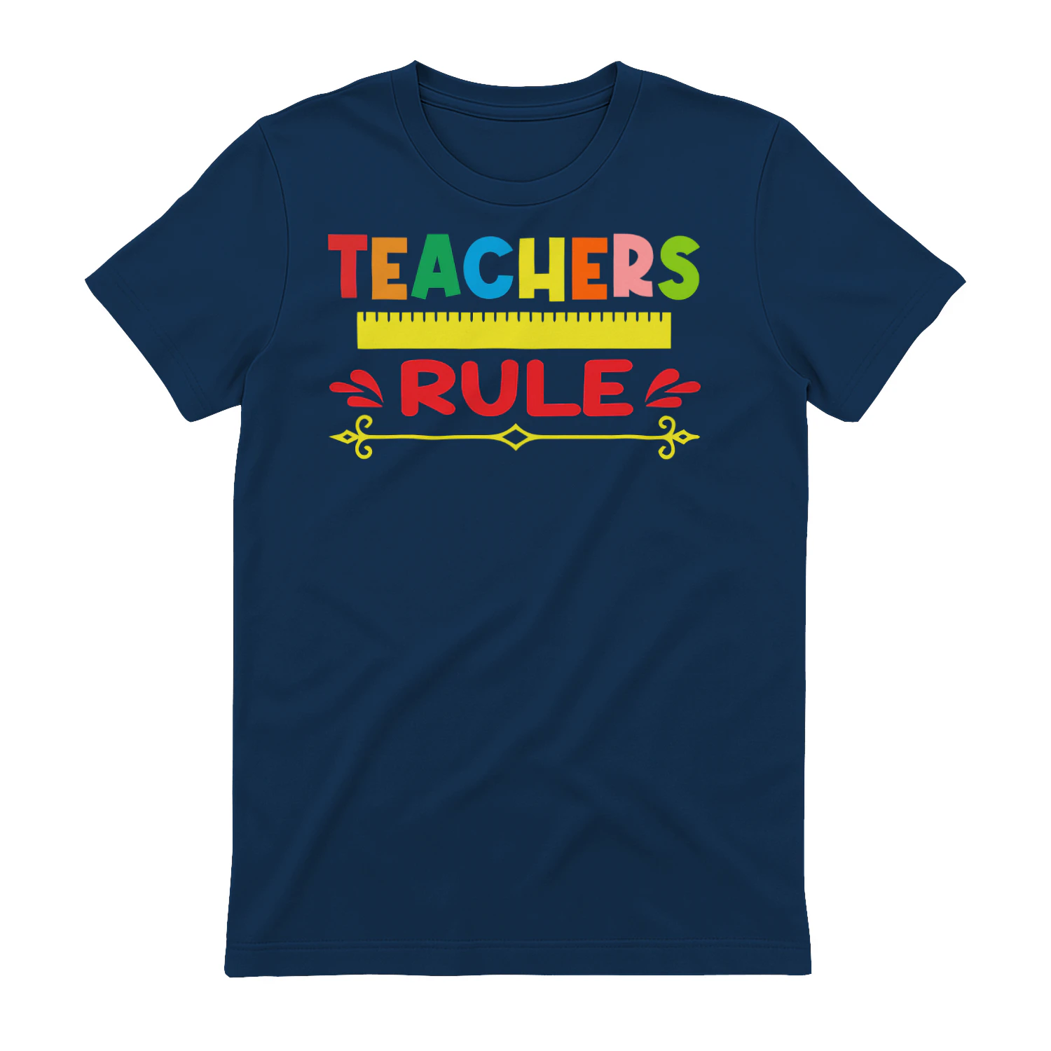Teachers Rule Colorful Typography Ruler Graphic Design
