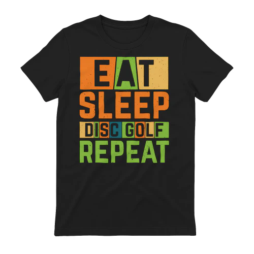Eat Sleep Disc Golf Repeat Funny Sports Quote - Retro Vintage Colorful Design