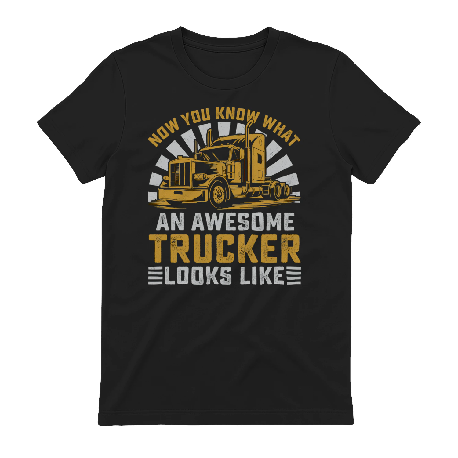 Now You Know What An Awesome Trucker Looks Like - Retro Big Rig Typography Graphic