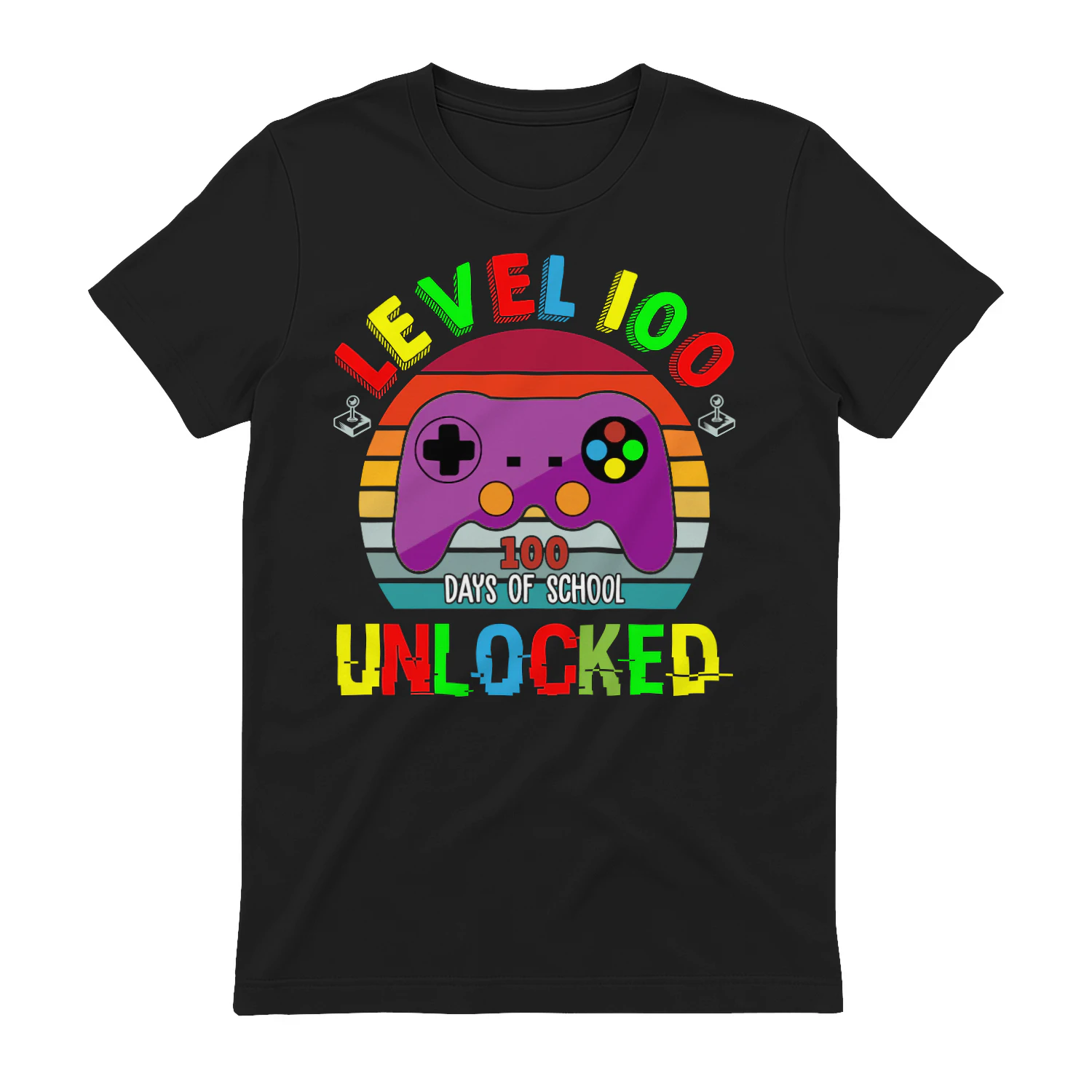 Level 100 Days Of School Unlocked - Gamer Student Graphic