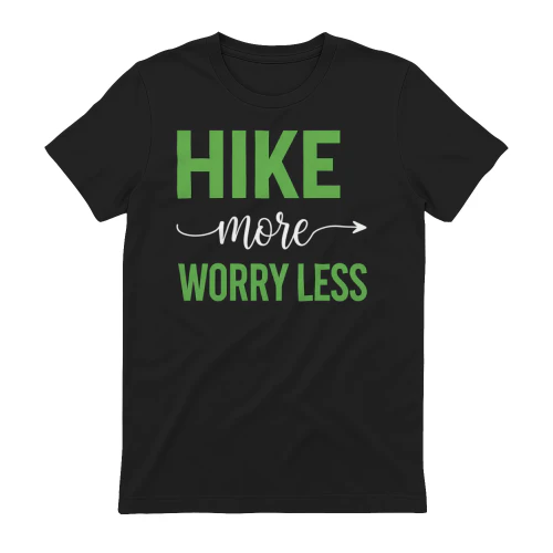 Hike More Worry Less Green Arrow - Outdoor Graphic