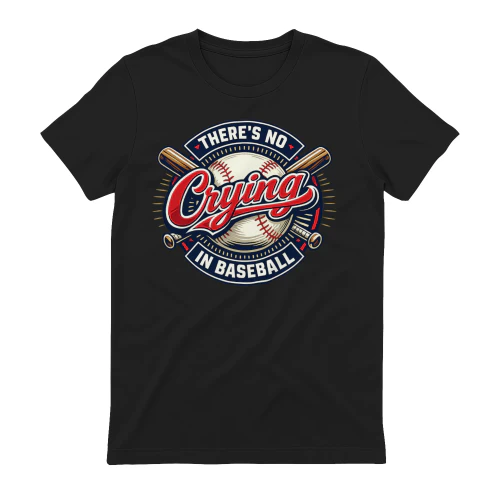 There's No Crying In Baseball Circular Vintage Emblem - Classic Sports Quote Graphic