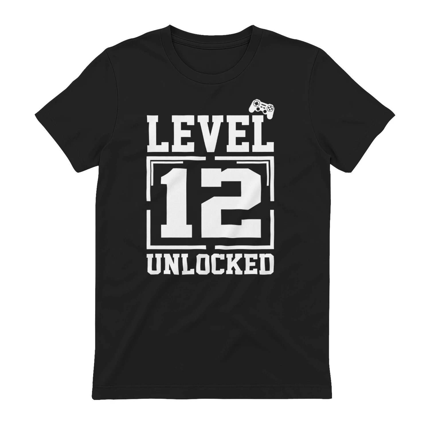 Level 12 Unlocked Video Game 12th Birthday Typography Graphic Design