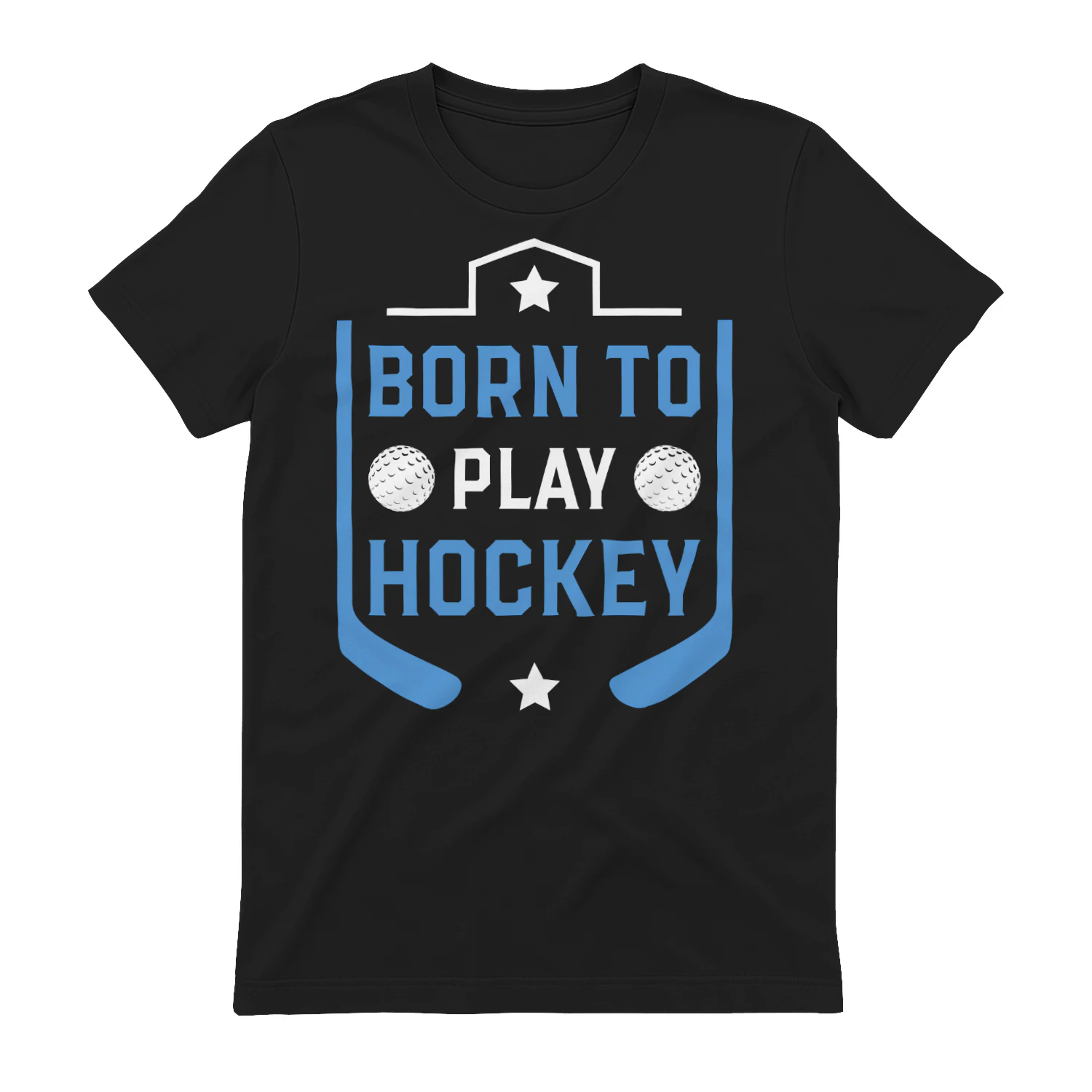 Born To Play Hockey - Retro Shield Emblem Field Hockey Graphic for Players