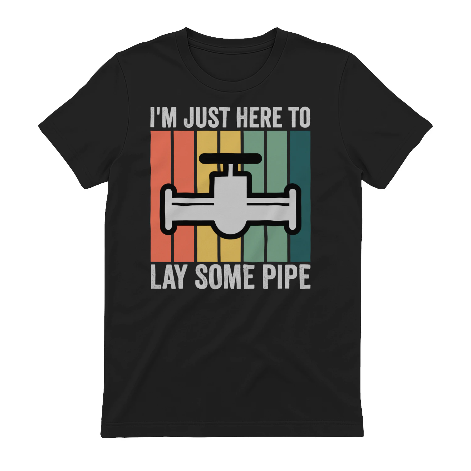 I'm Just Here To Lay Some Pipe - Funny Vintage Sunset Plumber Pipefitter Graphic