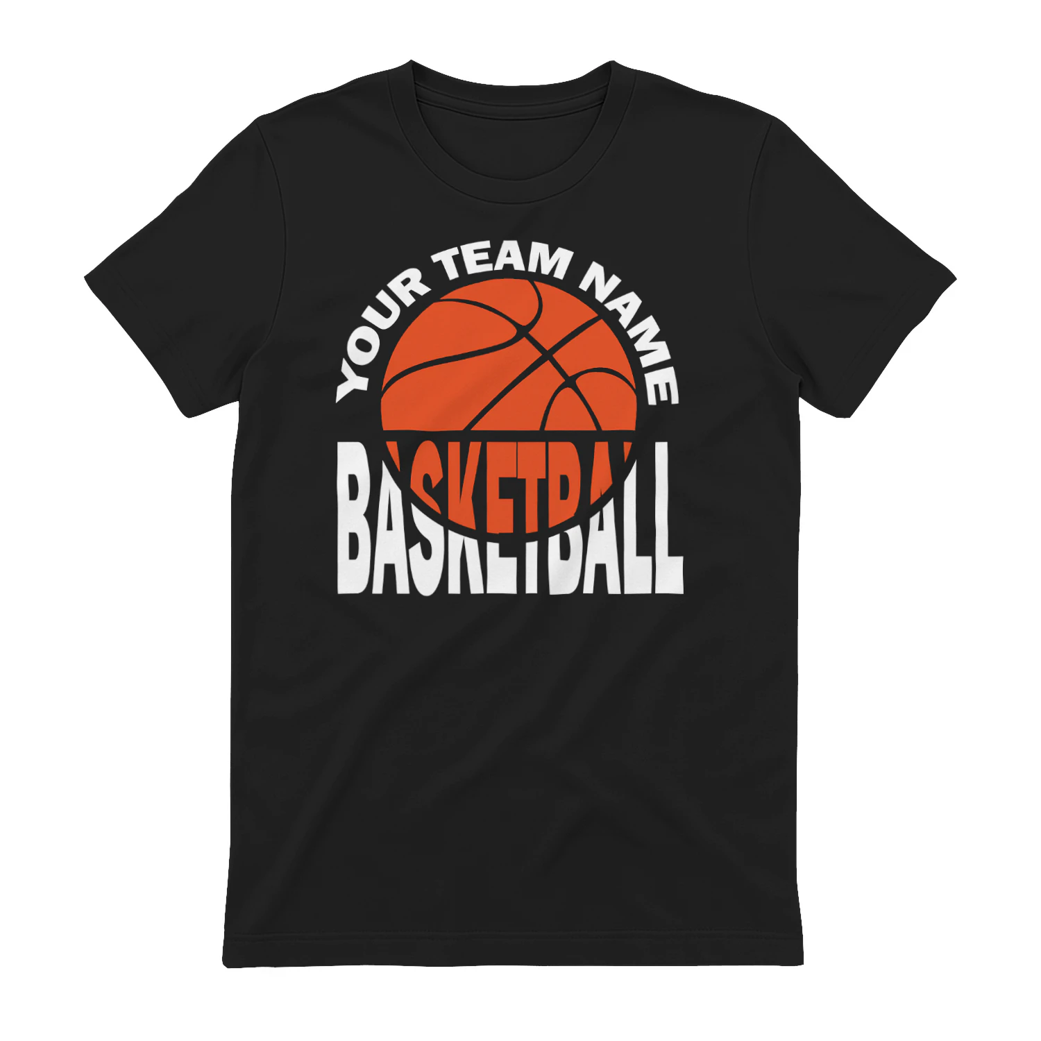 Custom Team Name Basketball - Retro Orange Circular Sports Slogan Graphic