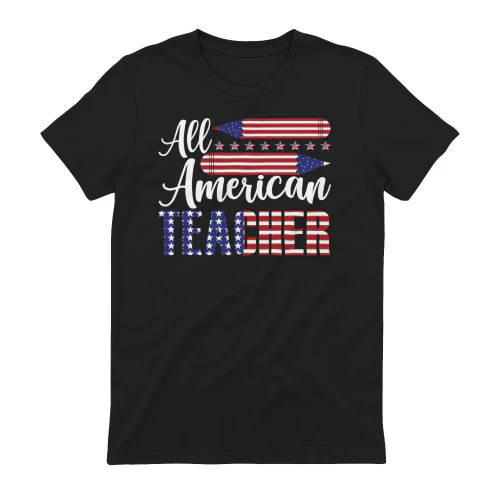 All American Teacher Patriotic Pencils - 4th Of July Graphic