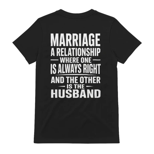 Funny Marriage Quote For Husbands White Typography Graphic