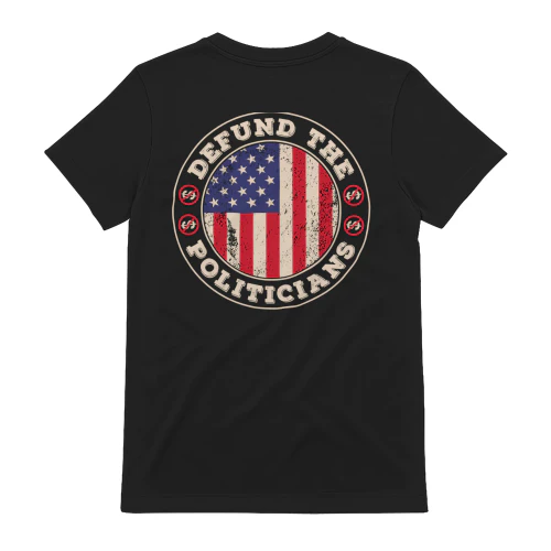 Defund The Politicians Distressed American Flag Patriotic Emblem Graphic
