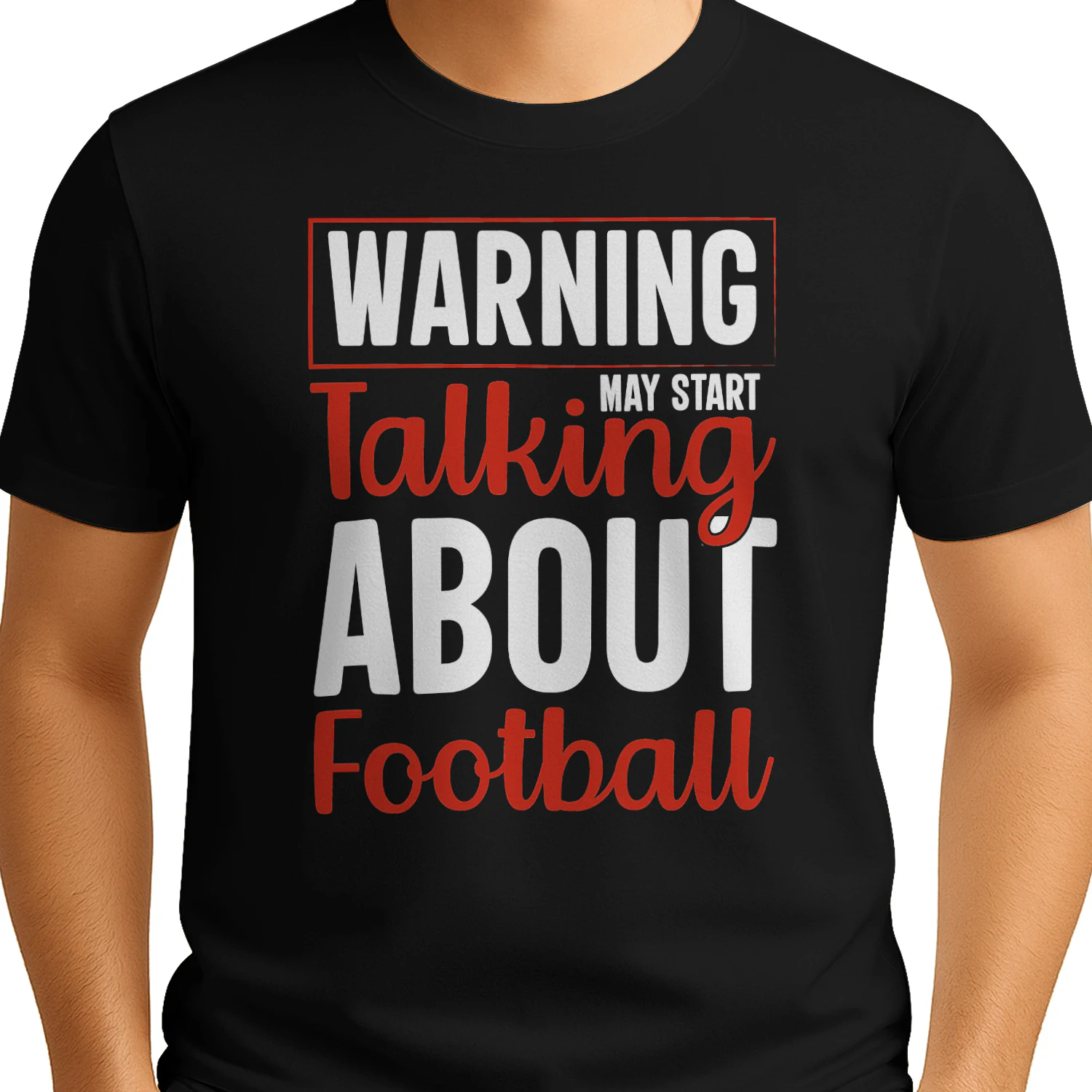 Always Talking Football Red Cursive Script - Funny Sports Fan Quote Design