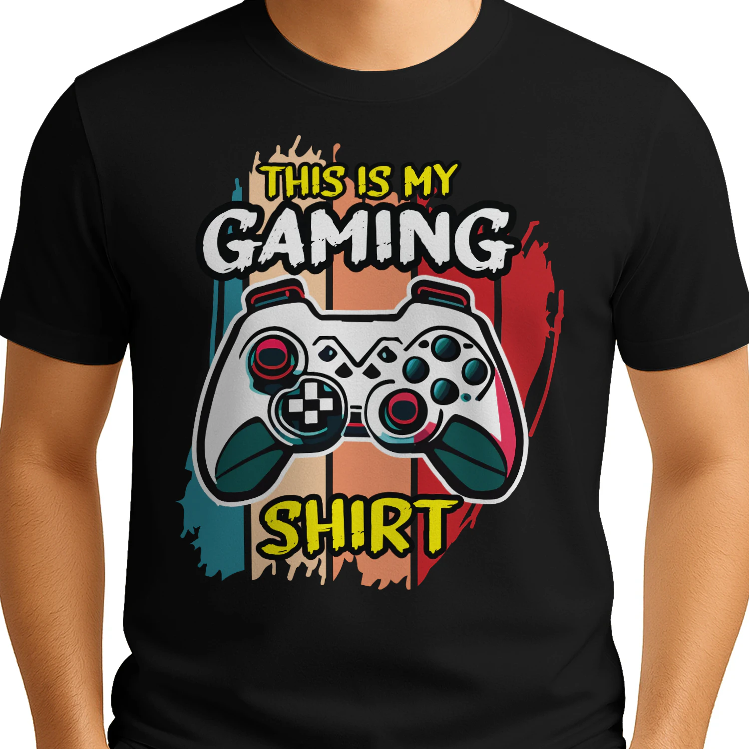 This Is My Gaming Shirt Retro Sunset Controller - Gamer Graphic