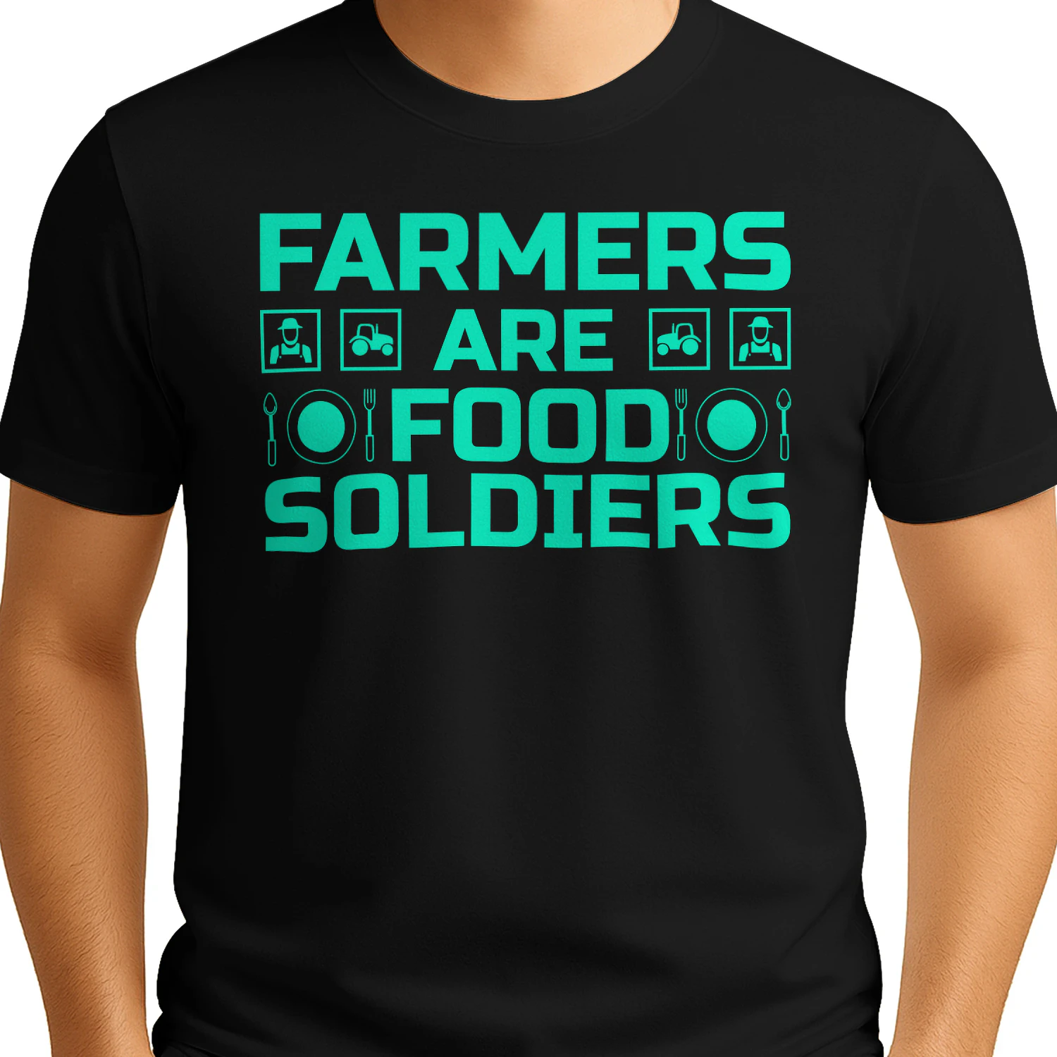 Farmers Are Food Soldiers Tractor Plate Icons Agriculture Pride Design