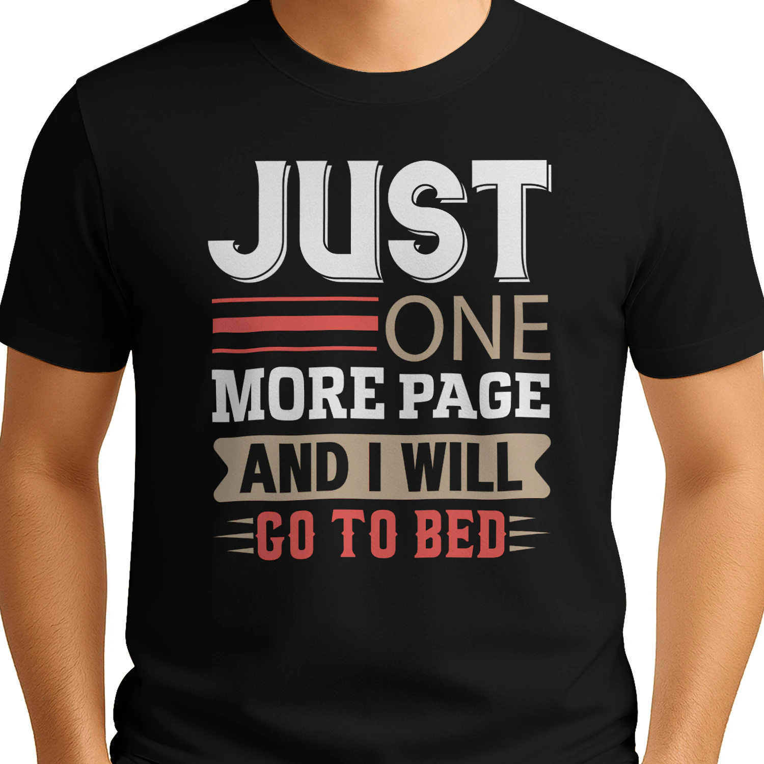 Just One More Page Funny Book Lover Reading Humor - Bookworm Night Reader Design
