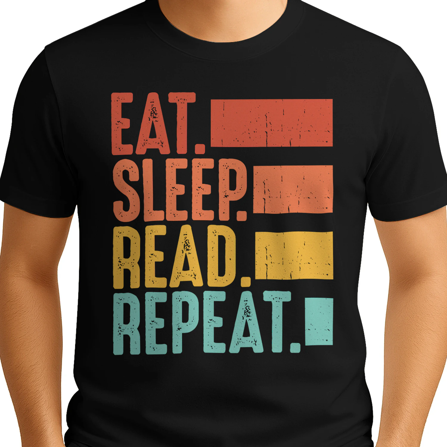 Eat Sleep Read Repeat Funny Book Lover Quote - Colorful Reading Humor Design