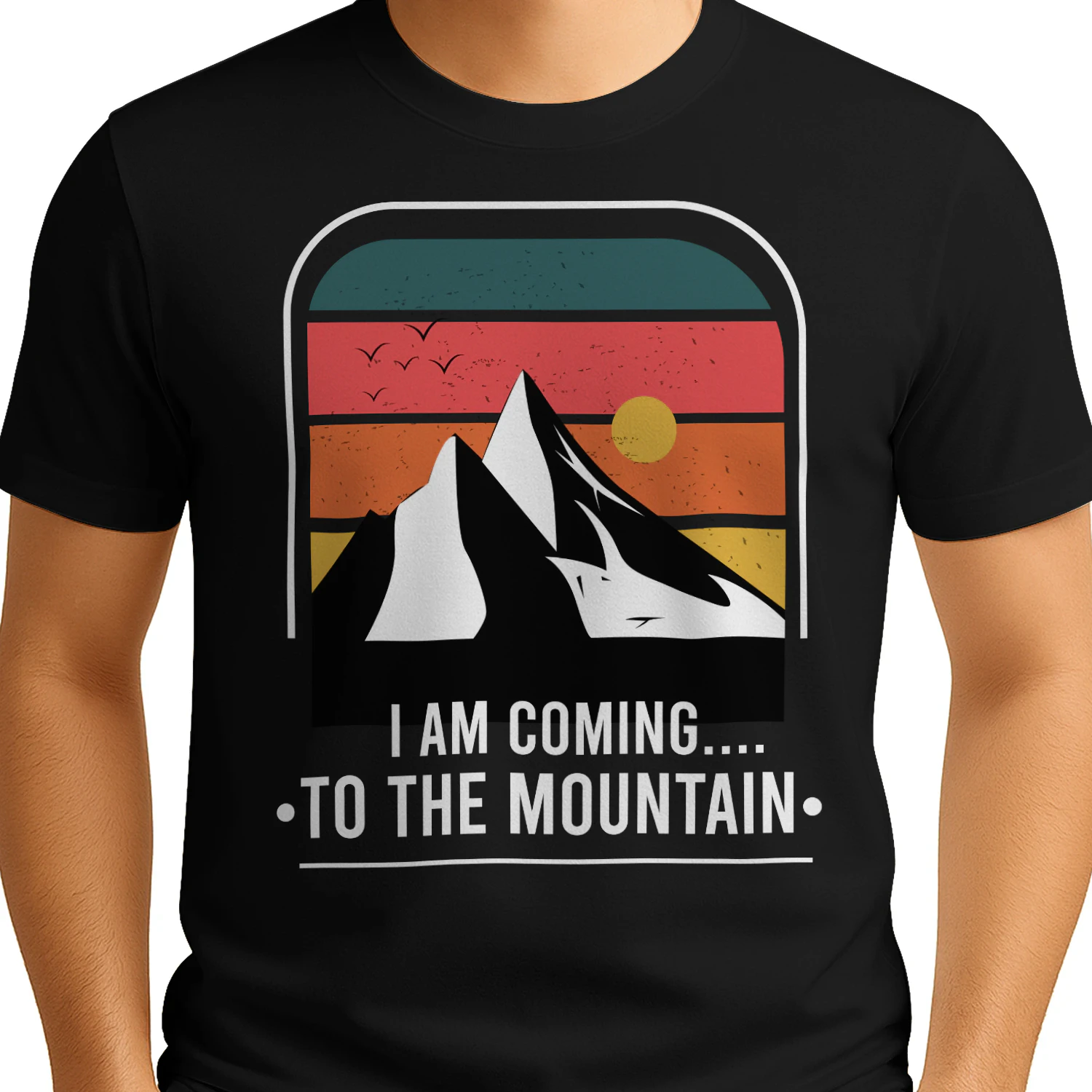 I Am Coming To The Mountain Retro Sunset Hiking Outdoor Design