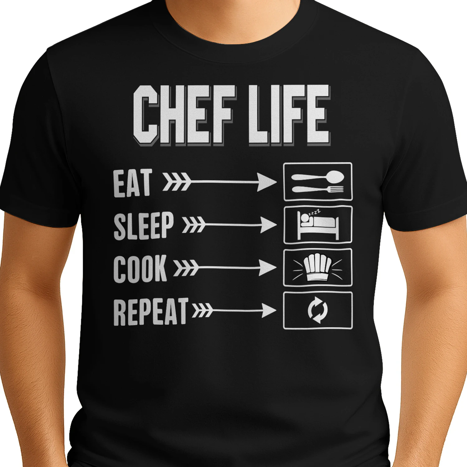 Chef Life Eat Sleep Cook Repeat Culinary Routine Design