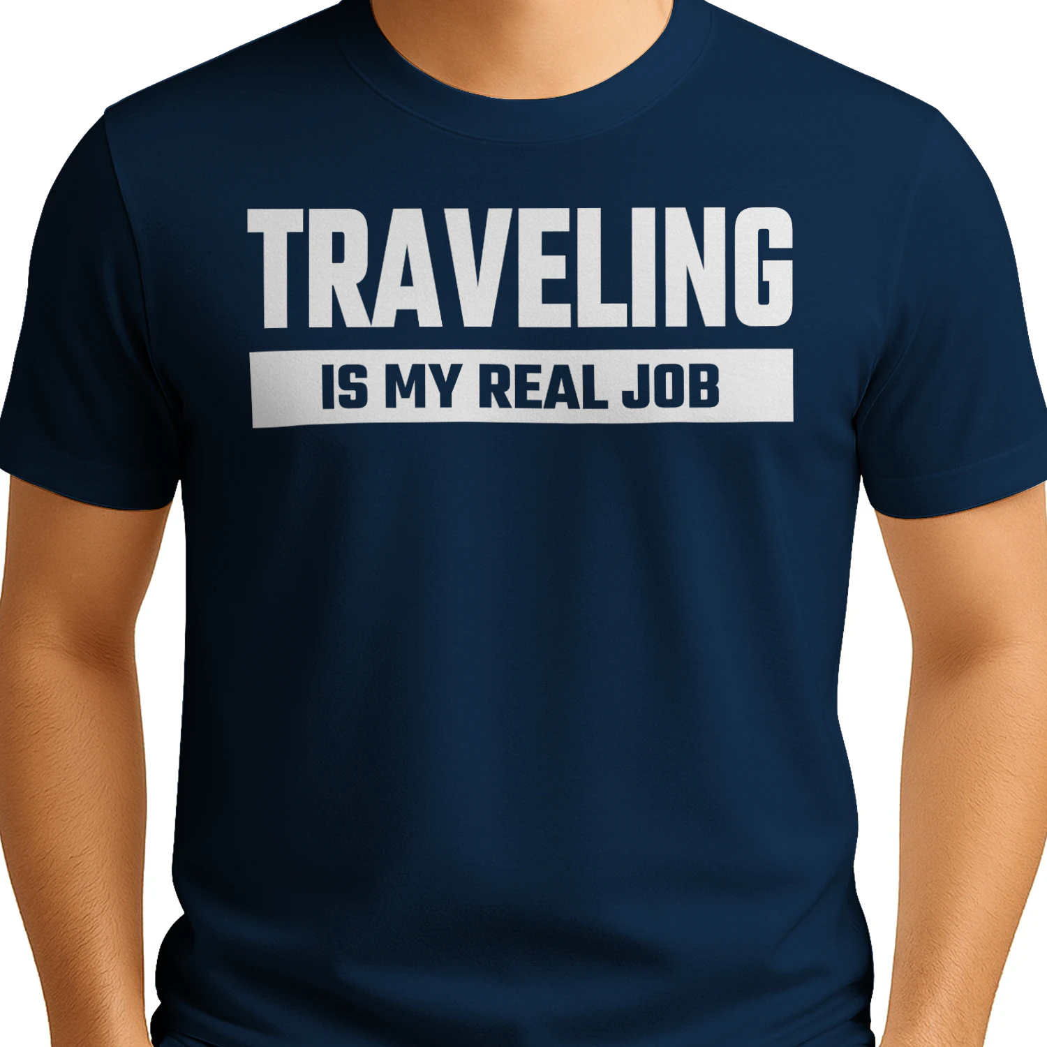 Traveling Is My Real Job Funny Wanderlust Quote Design