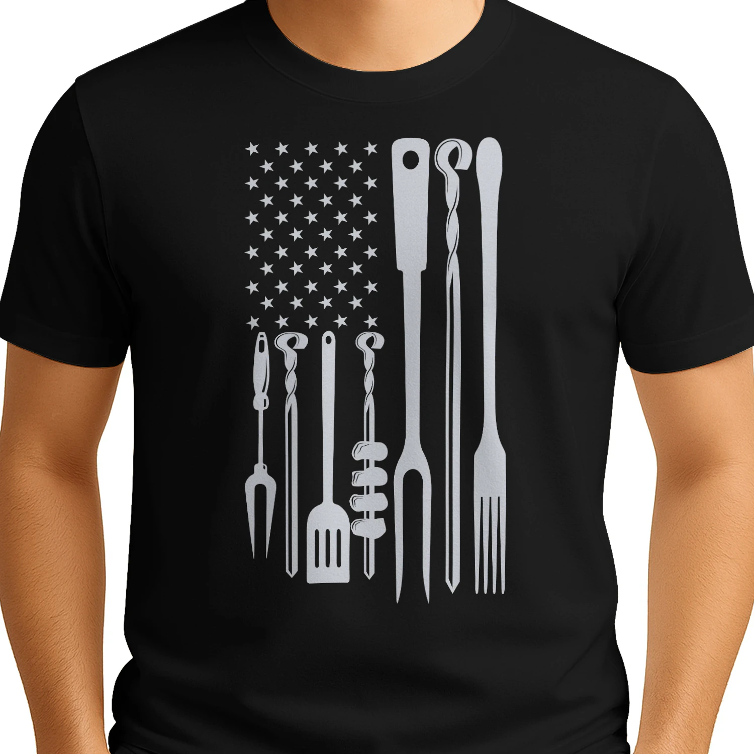 American Flag BBQ Tools USA Patriotic Grill Master Design