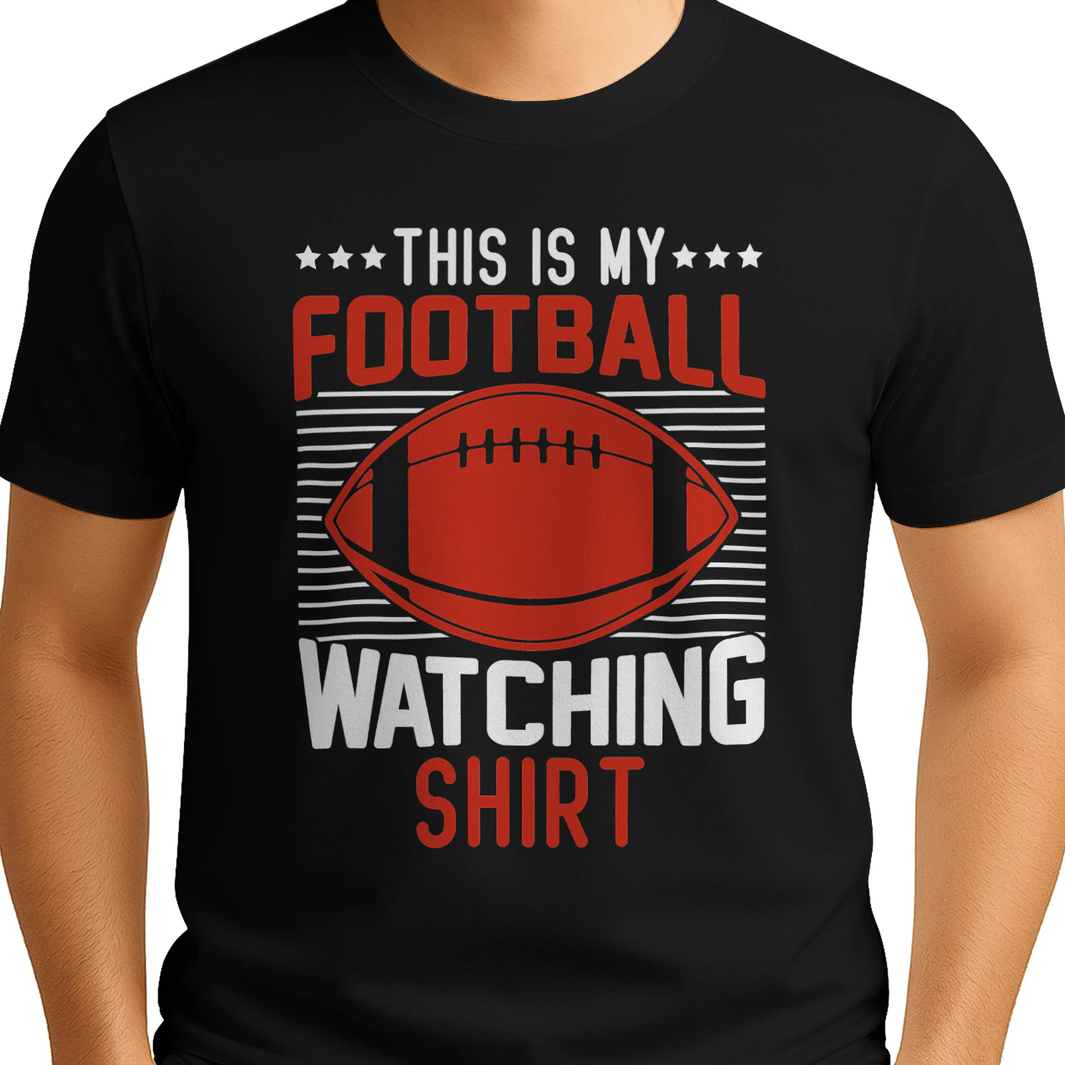 This Is My Football Watching Shirt Red Graphic - Game Day Fan Apparel