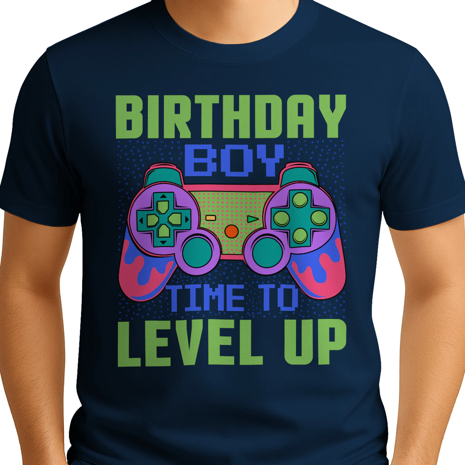 Birthday Boy Time To Level Up - Video Game Controller Graphic