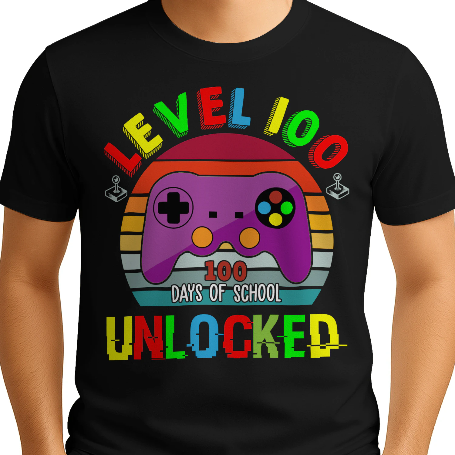 Level 100 Days Of School Unlocked - Gamer Student Graphic