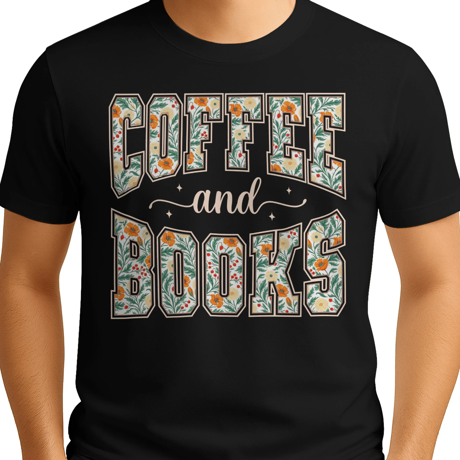 Coffee And Books Floral Vintage Design - Cute Book Lover Coffee Quote