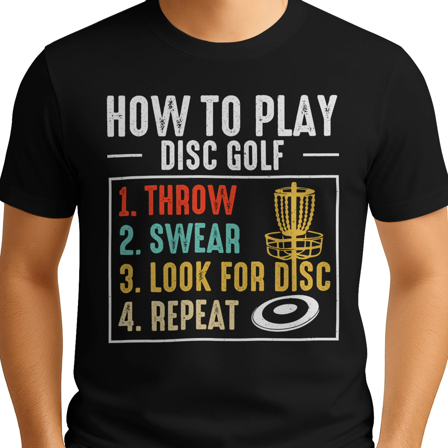 How To Play Disc Golf Funny Steps - Retro Frisbee Golf Graphic