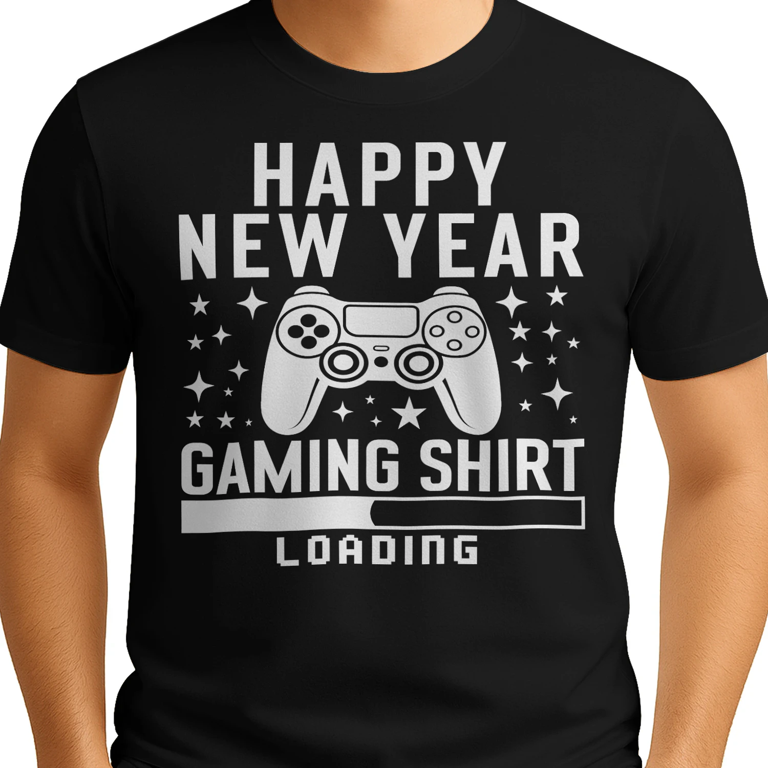 Happy New Year Gaming Controller - Video Gamer Holiday Graphic