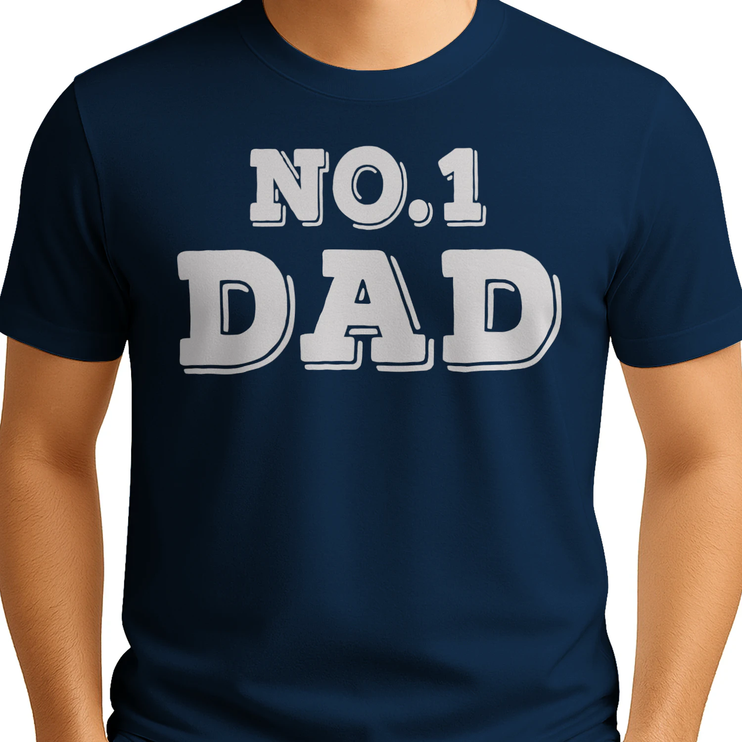 No. 1 Dad White Bubble Typography Father's Day Design