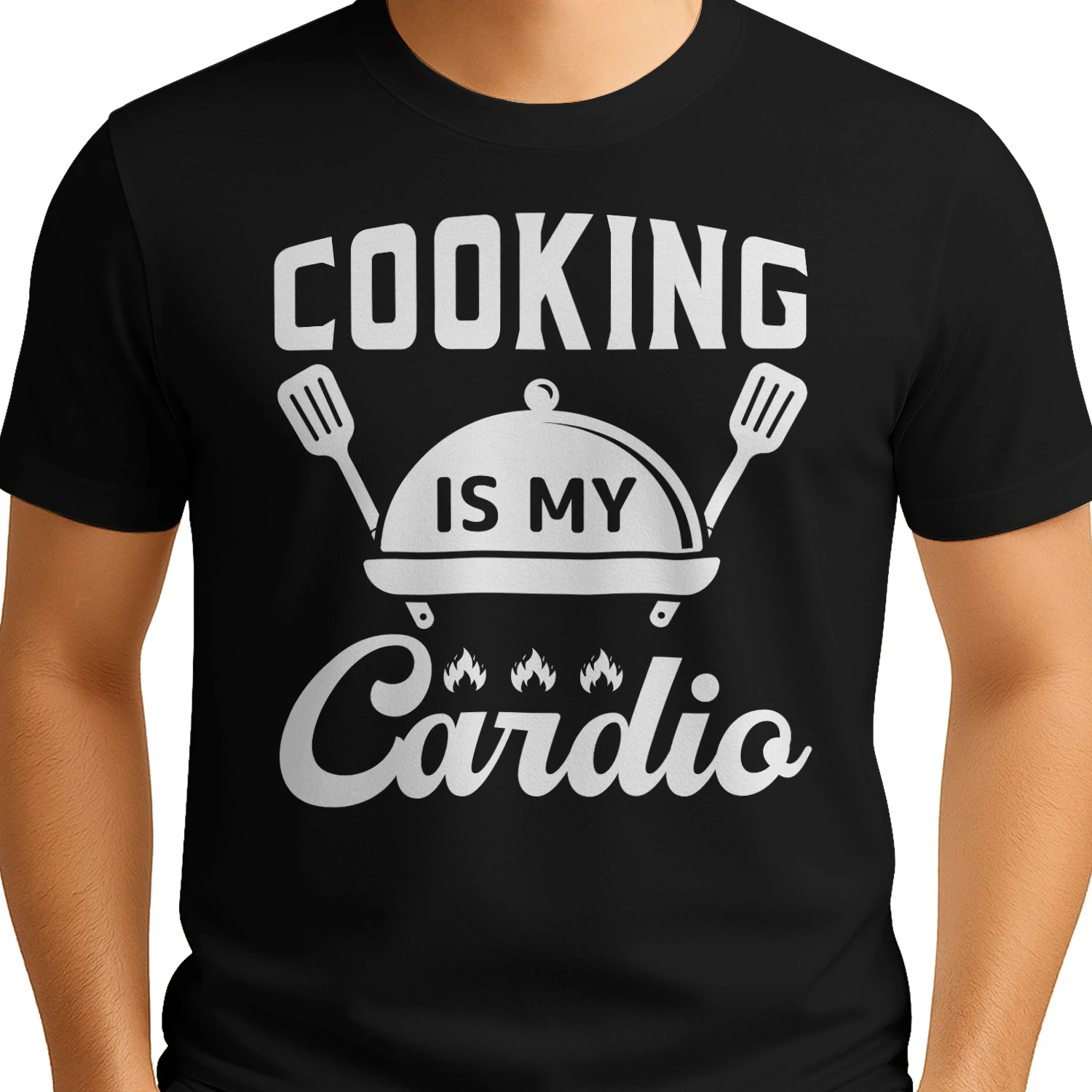 Cooking Is My Cardio Cloche Spatula Funny Chef Design