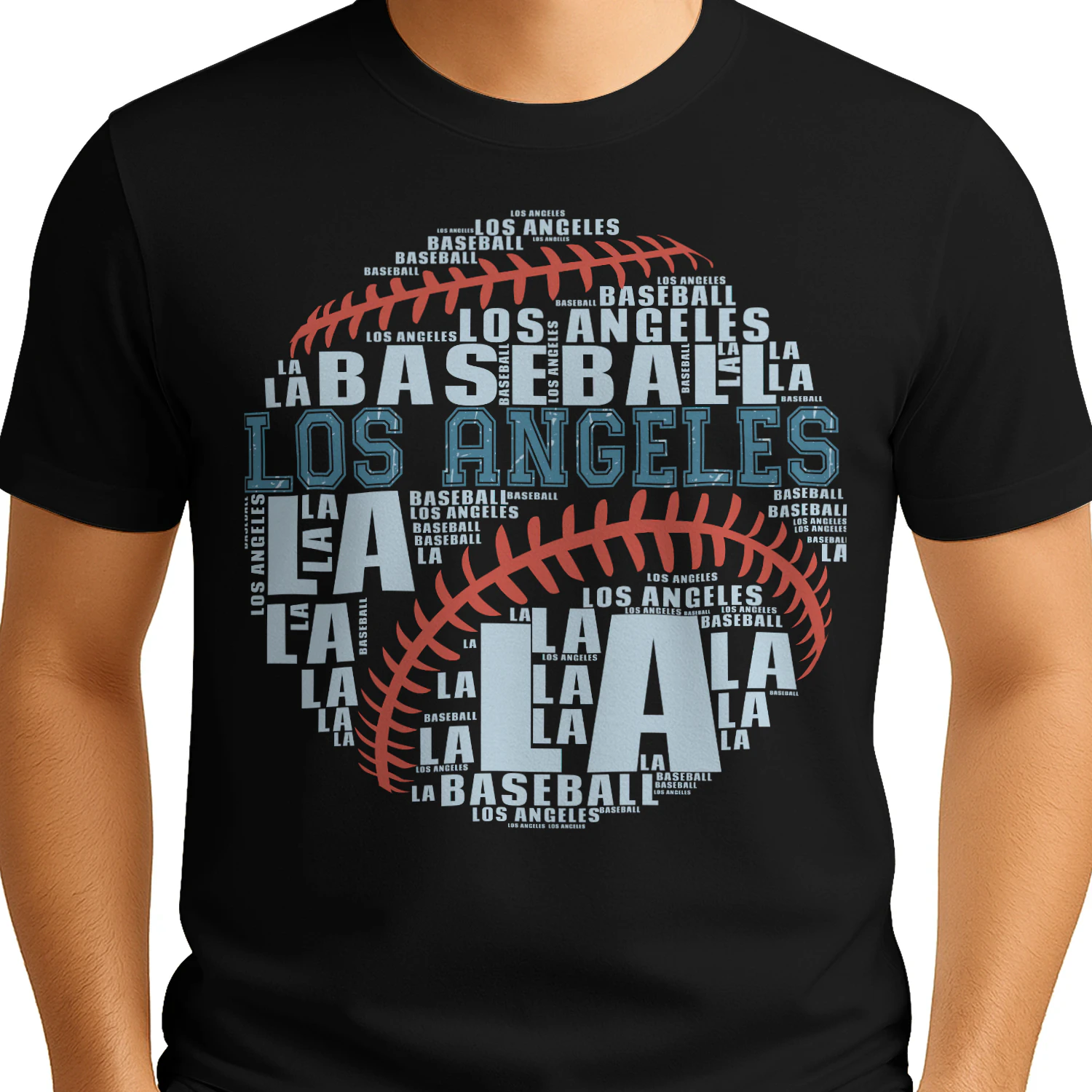 Los Angeles Baseball Word Cloud - LA Sports Typography Graphic