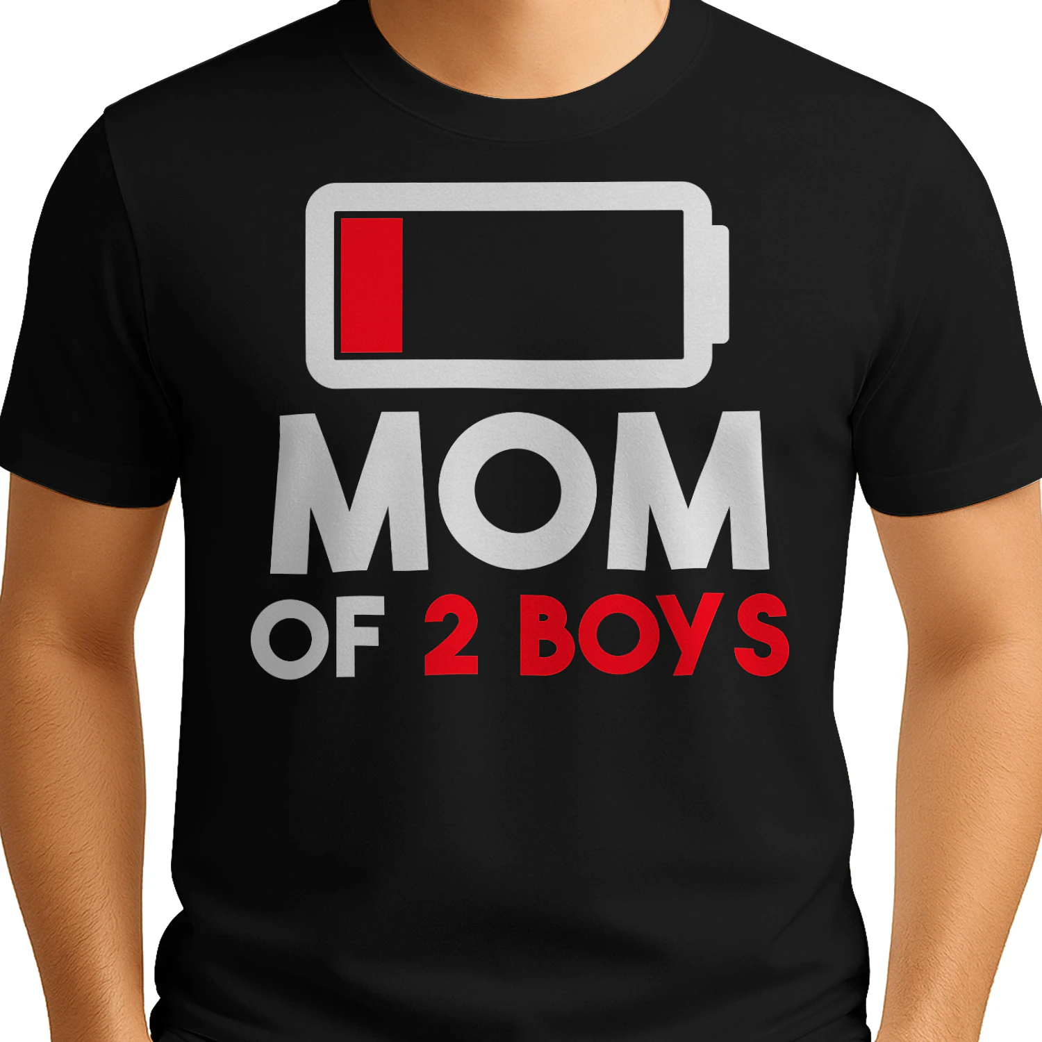 Mom of 2 Boys Funny Typography - Proud Boy Mom Family Gift