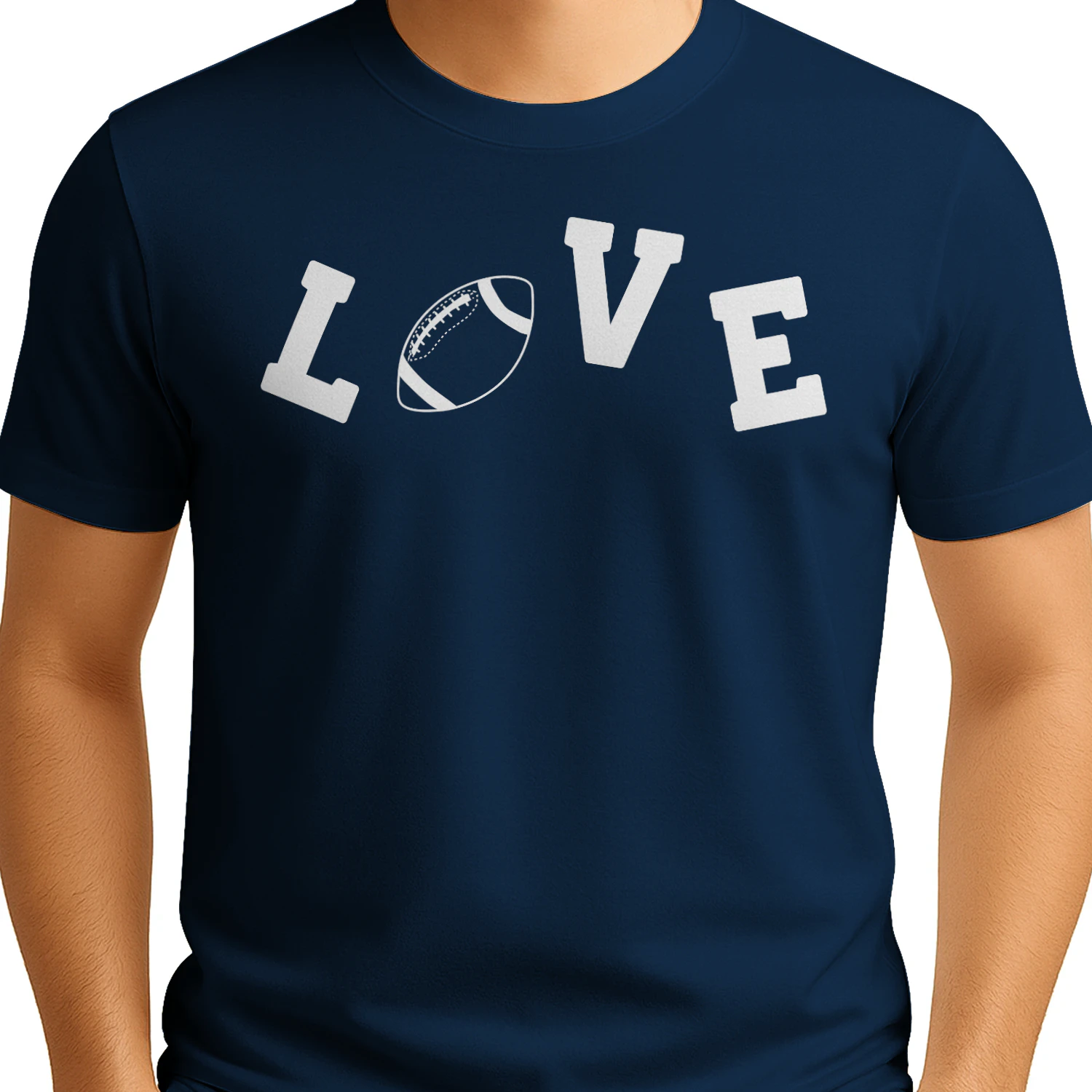 Love Football Season Graphic - Arched Athletic Typography Sports Design