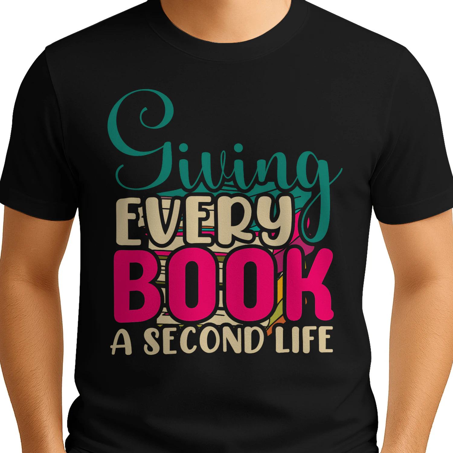 Giving Every Book A Second Life Funny Reading Quote - Colorful Book Lover Design