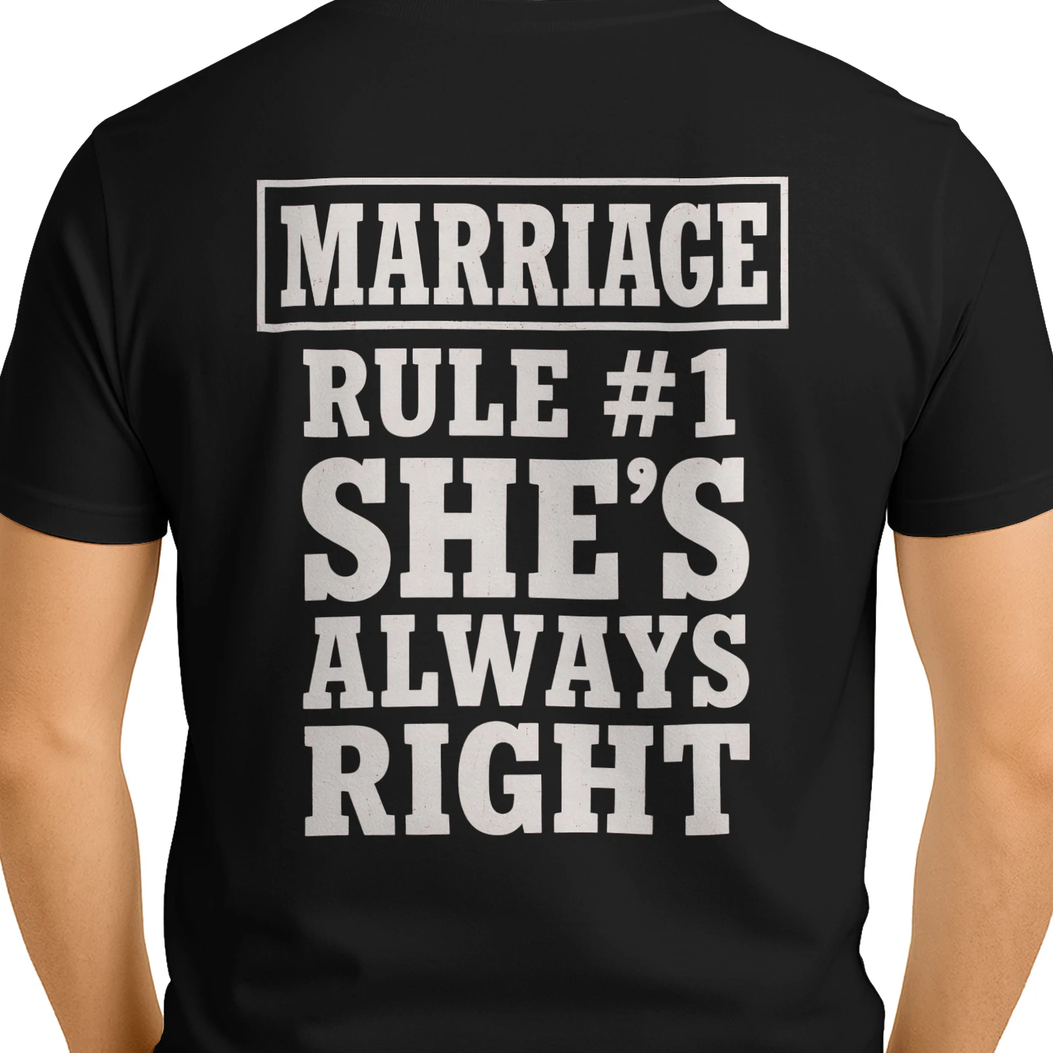 Marriage Rule #1 She’s Always Right Funny Marriage Humor - Bold Wife Husband Joke Design