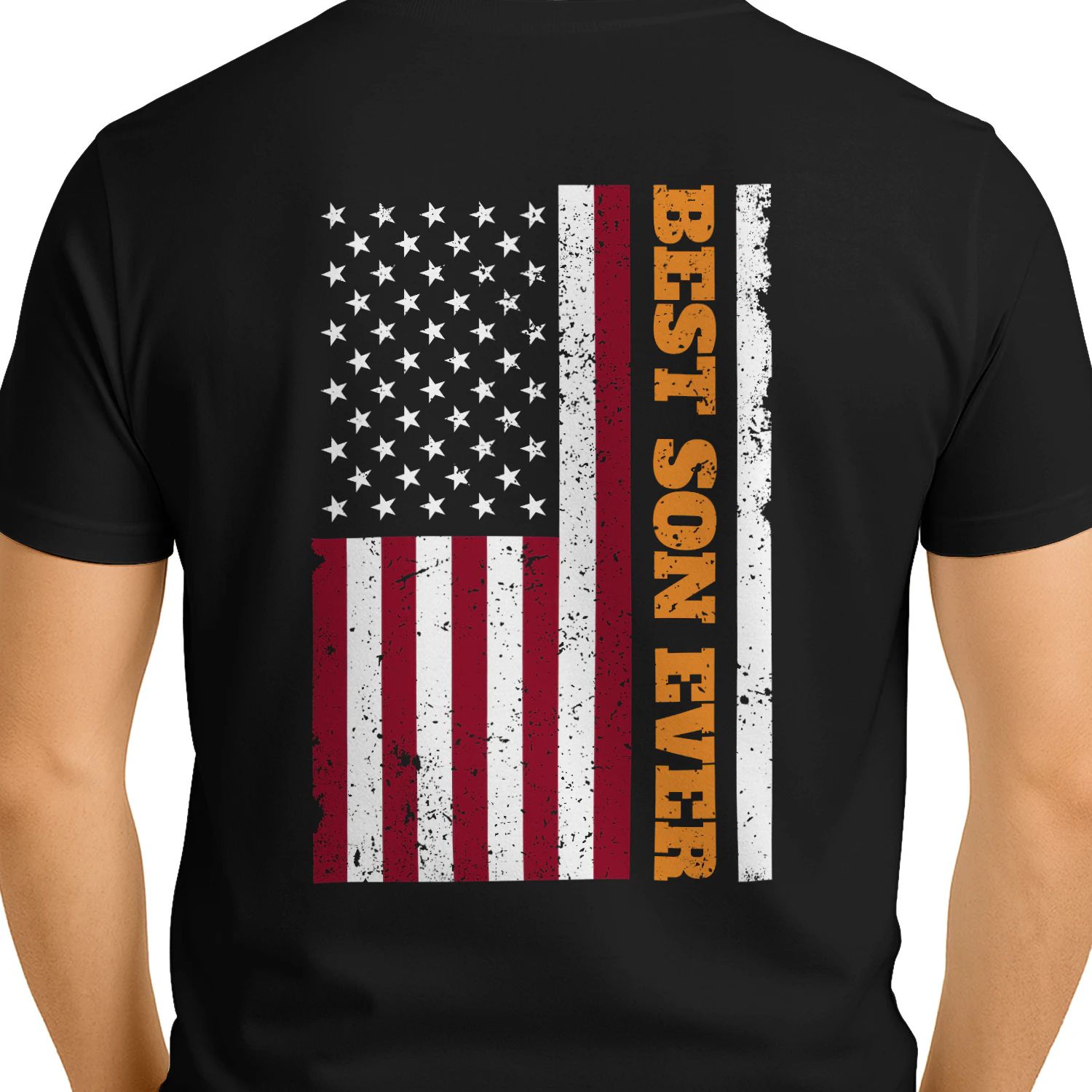 Best Son Ever Distressed American Flag Patriotic USA Graphic