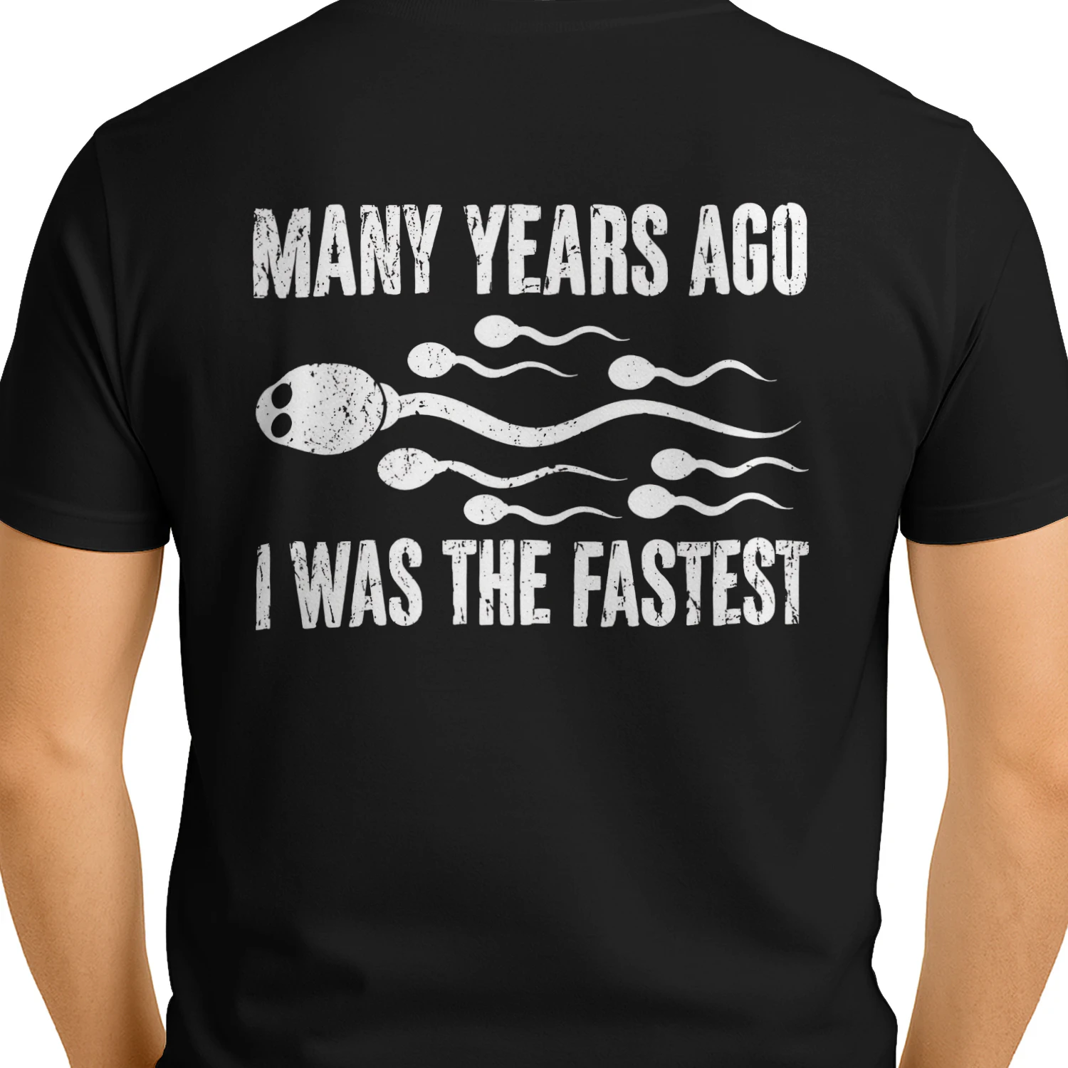 Many Years Ago I Was The Fastest Retro Sperm Race - Funny Sarcastic Graphic Design