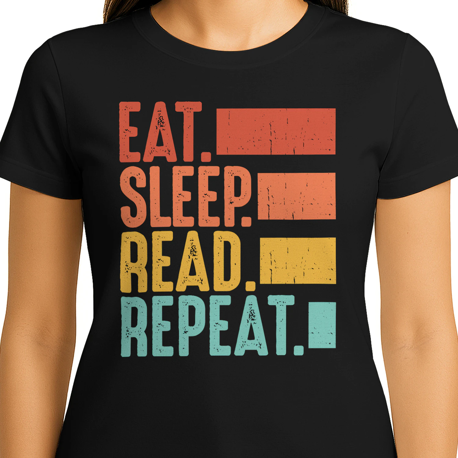 Eat Sleep Read Repeat Funny Book Lover Quote - Colorful Reading Humor Design