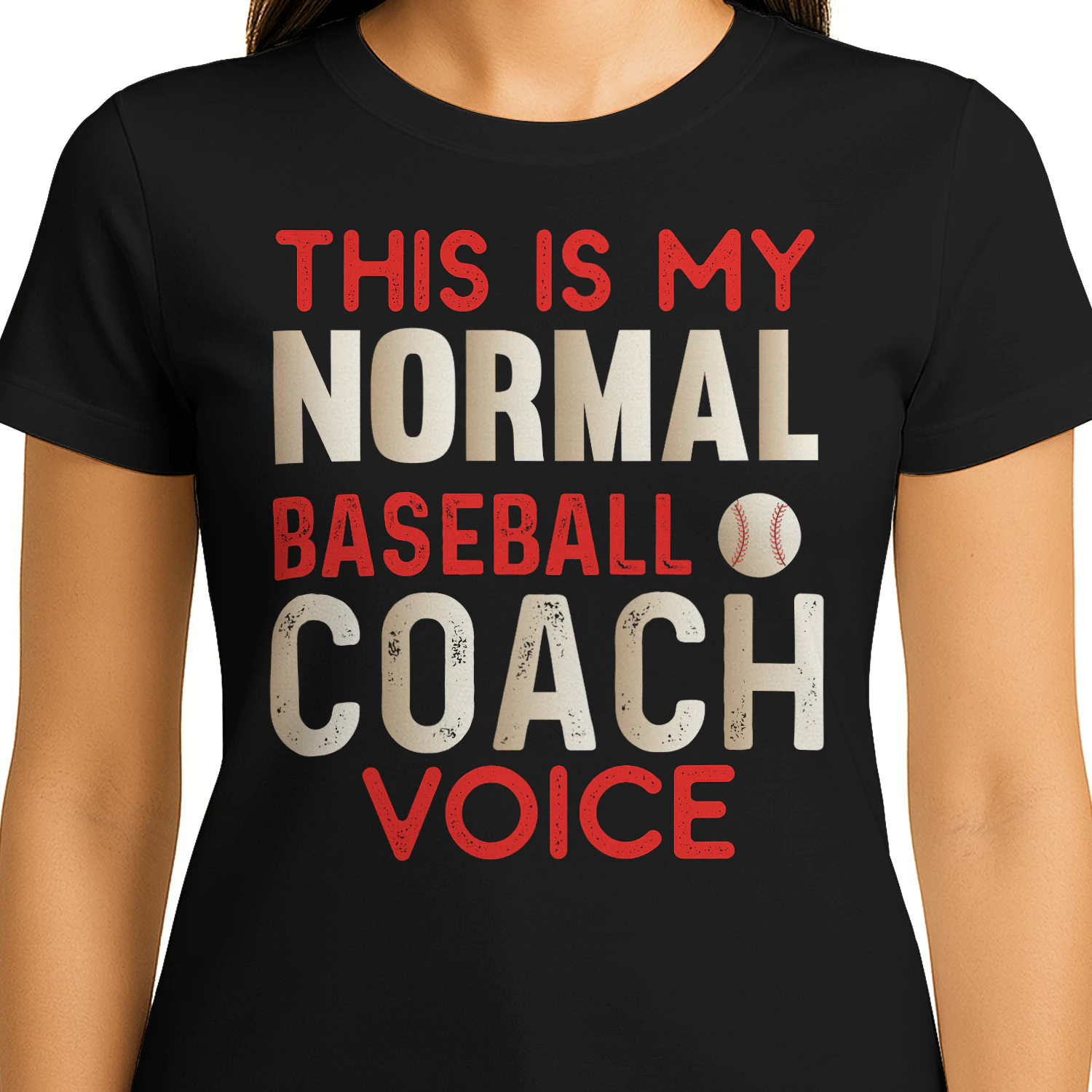 This Is My Normal Baseball Coach Voice Funny Distressed Sports Graphic