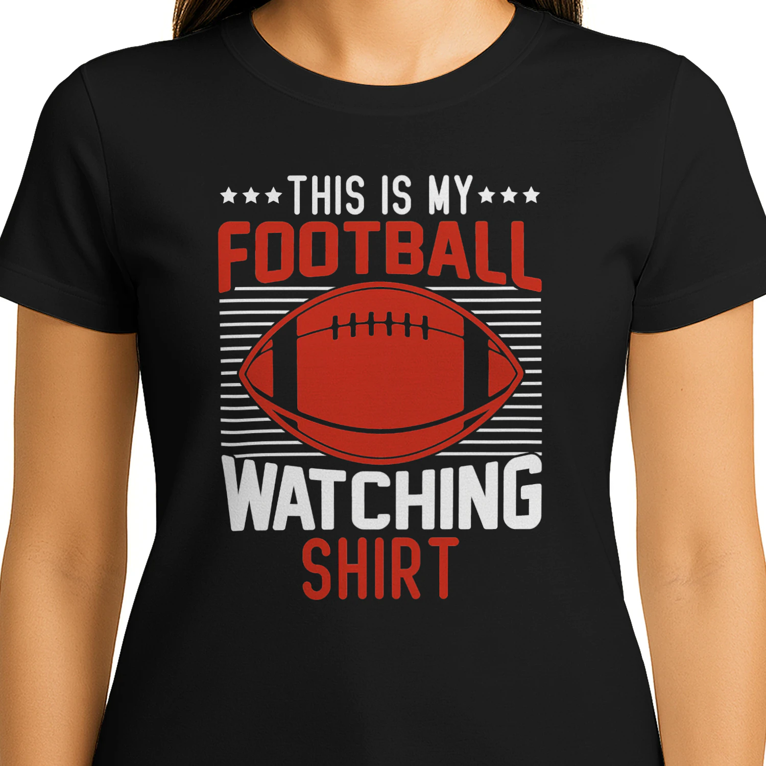 This Is My Football Watching Shirt Red Graphic - Game Day Fan Apparel