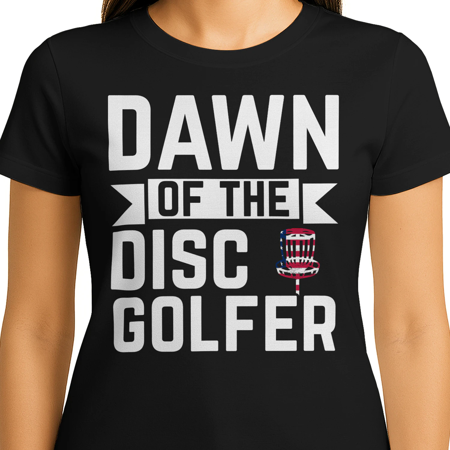 Dawn Of The Disc Golfer Funny Sports Quote - American Flag Target Design