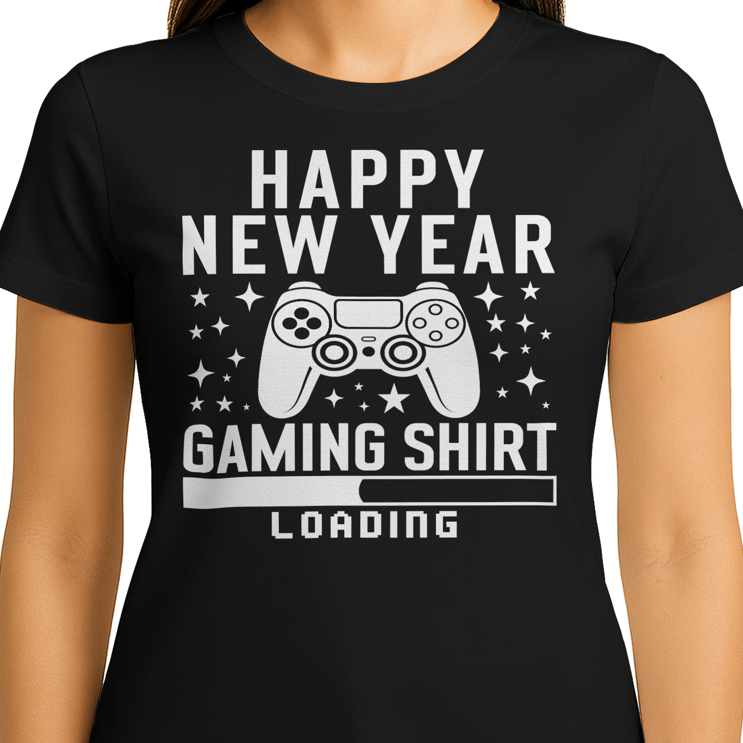 Happy New Year Gaming Controller - Video Gamer Holiday Graphic