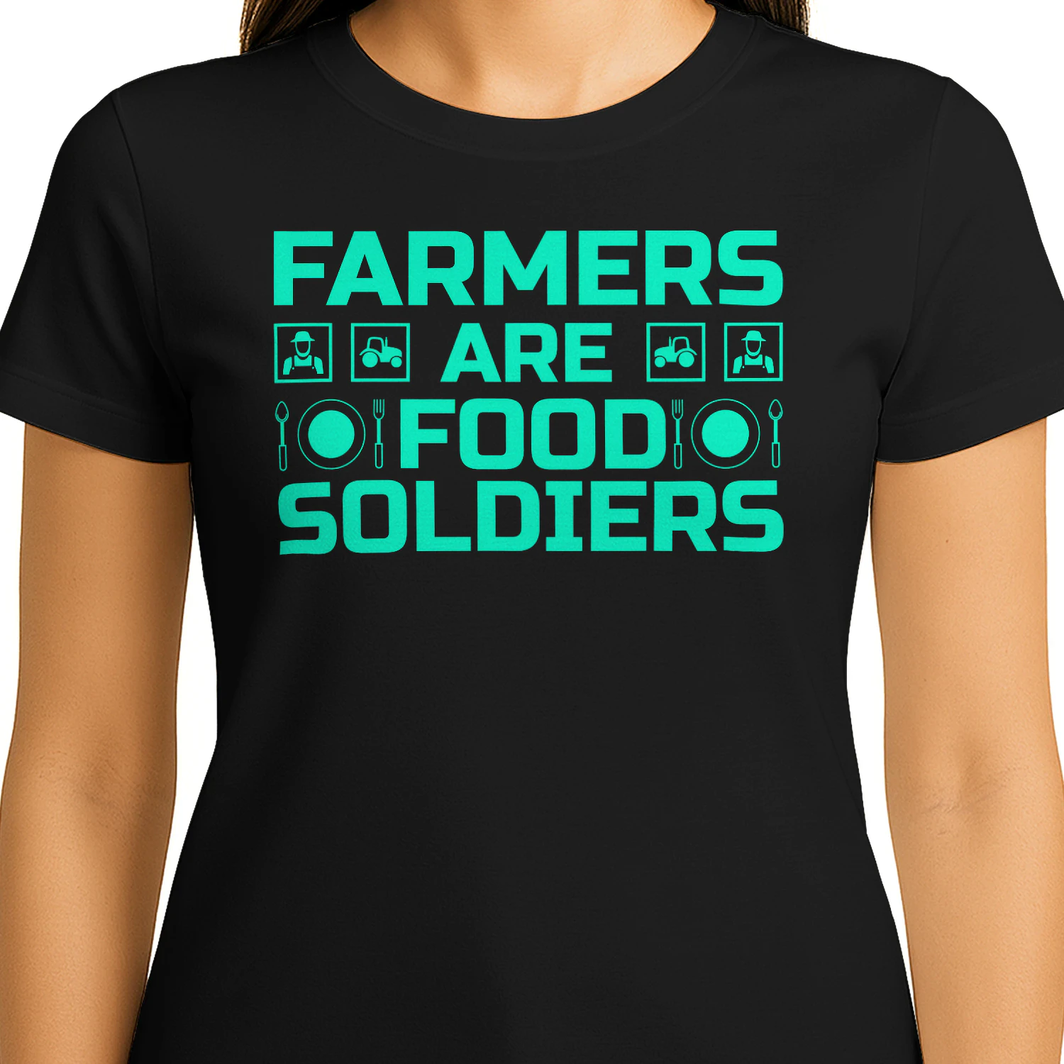 Farmers Are Food Soldiers Tractor Plate Icons Agriculture Pride Design