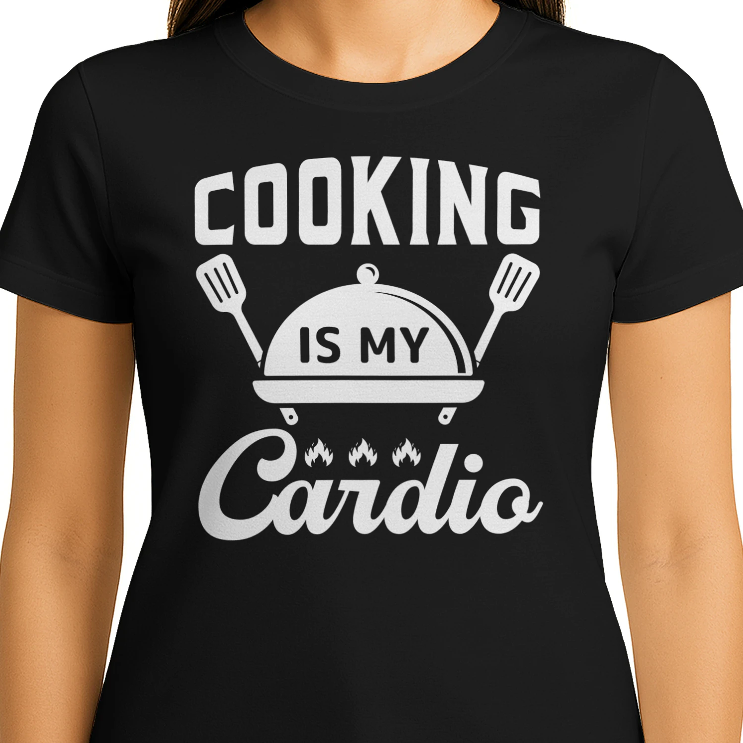 Cooking Is My Cardio Cloche Spatula Funny Chef Design