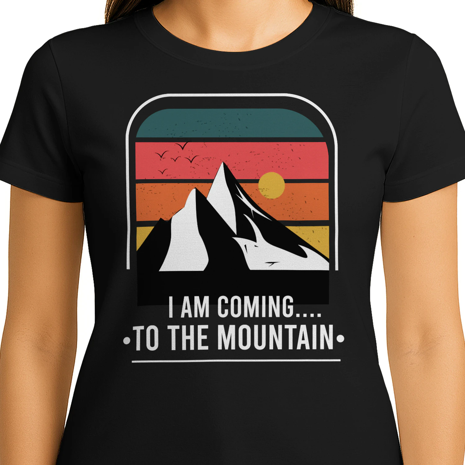 I Am Coming To The Mountain Retro Sunset Hiking Outdoor Design
