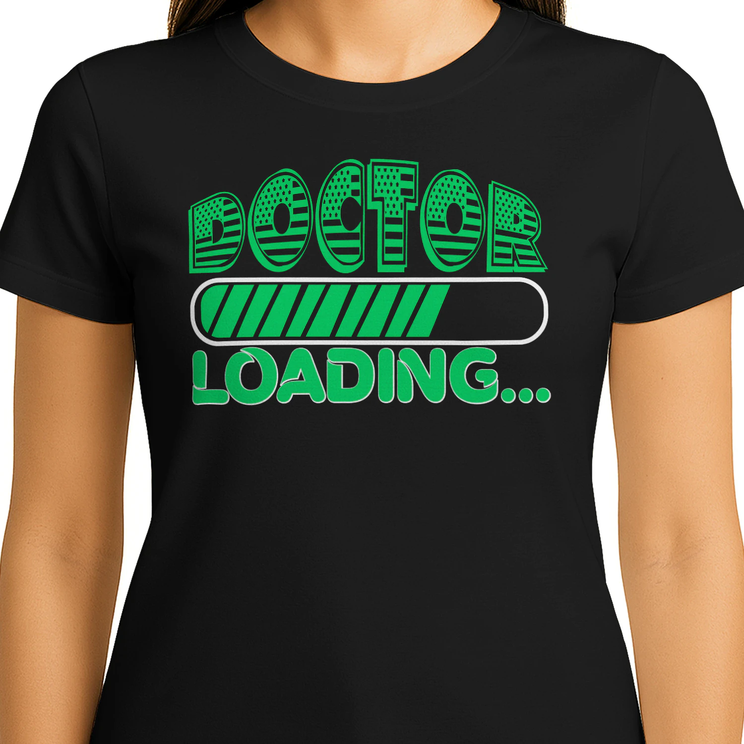Doctor Loading USA American Flag Green Medical Student Design
