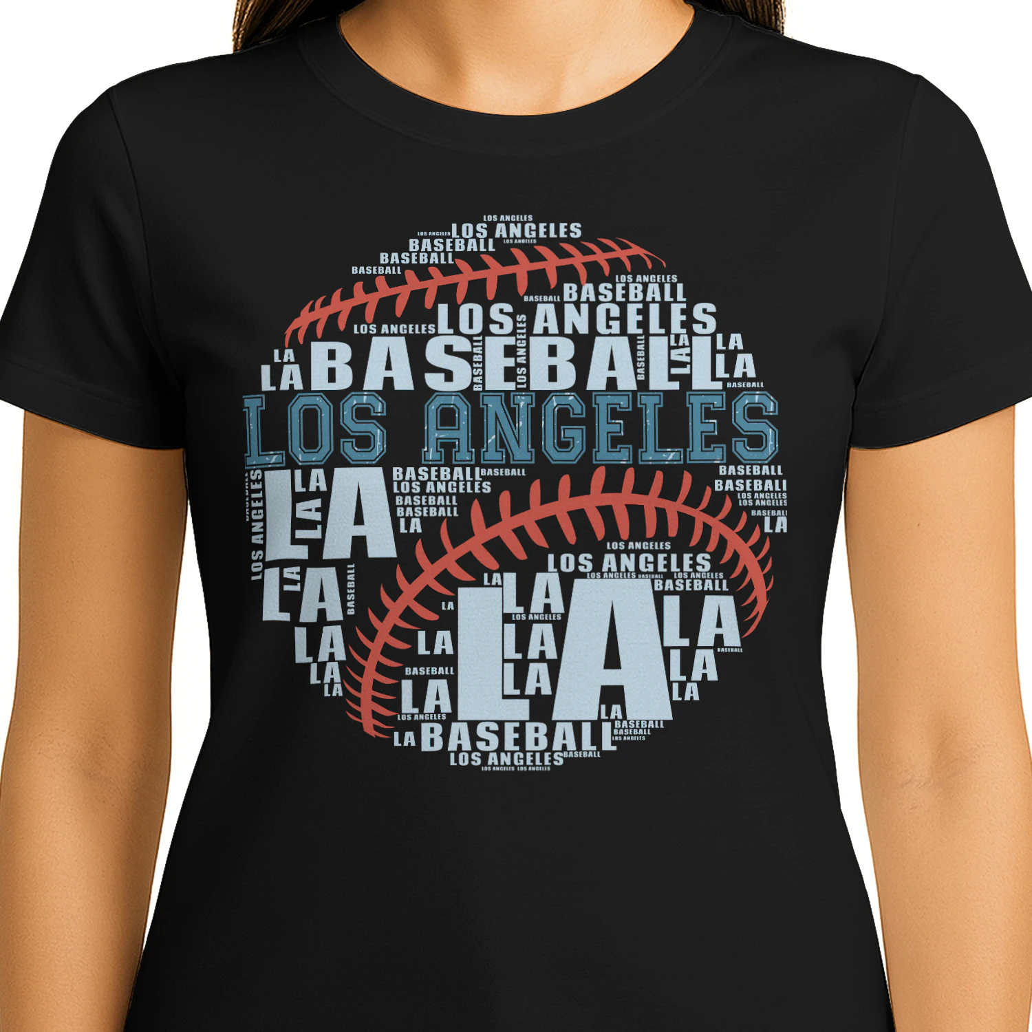 Los Angeles Baseball Word Cloud - LA Sports Typography Graphic