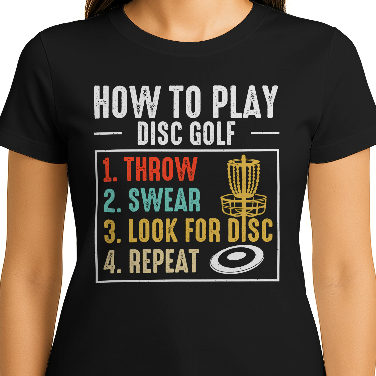 How To Play Disc Golf Funny Steps - Retro Frisbee Golf Graphic