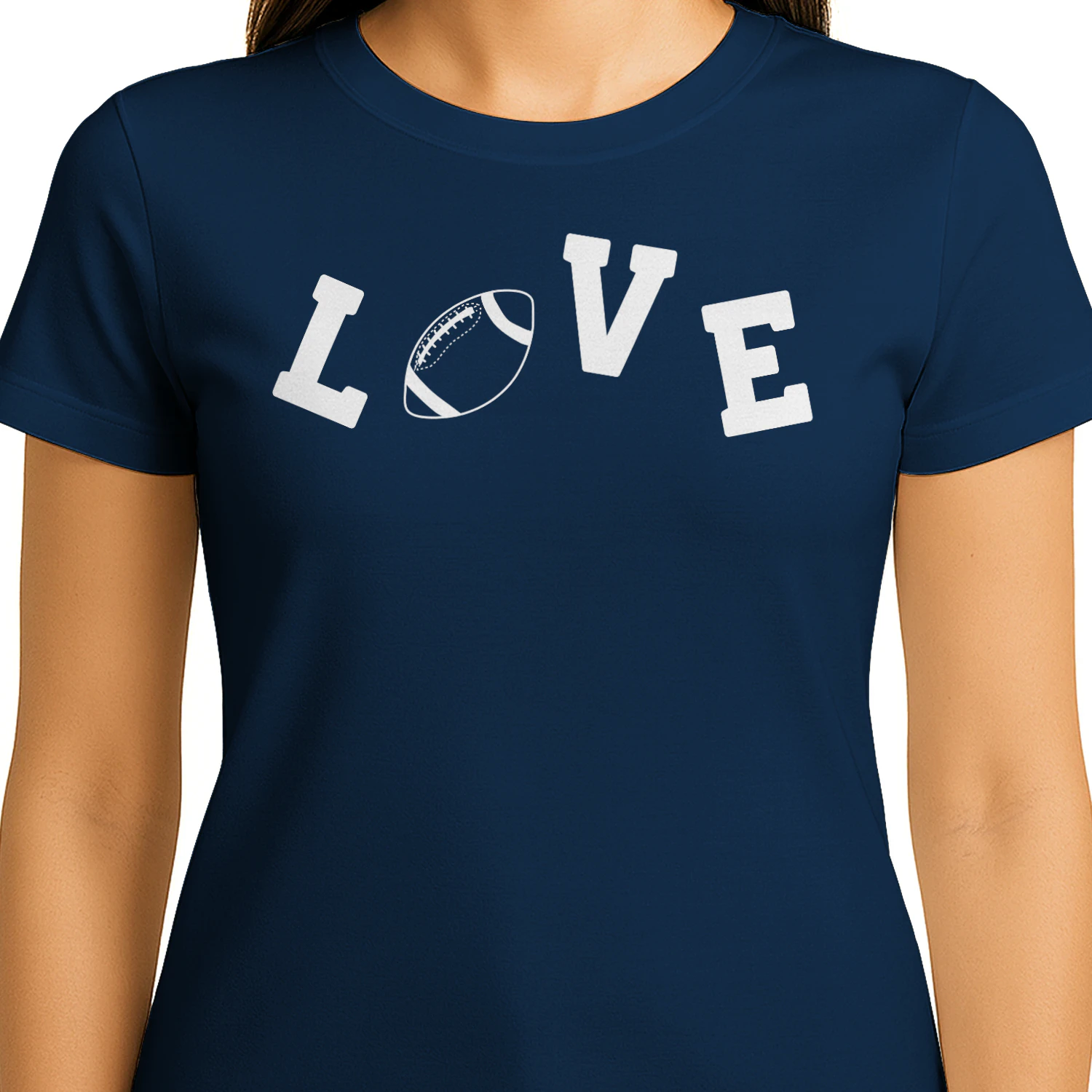 Love Football Season Graphic - Arched Athletic Typography Sports Design