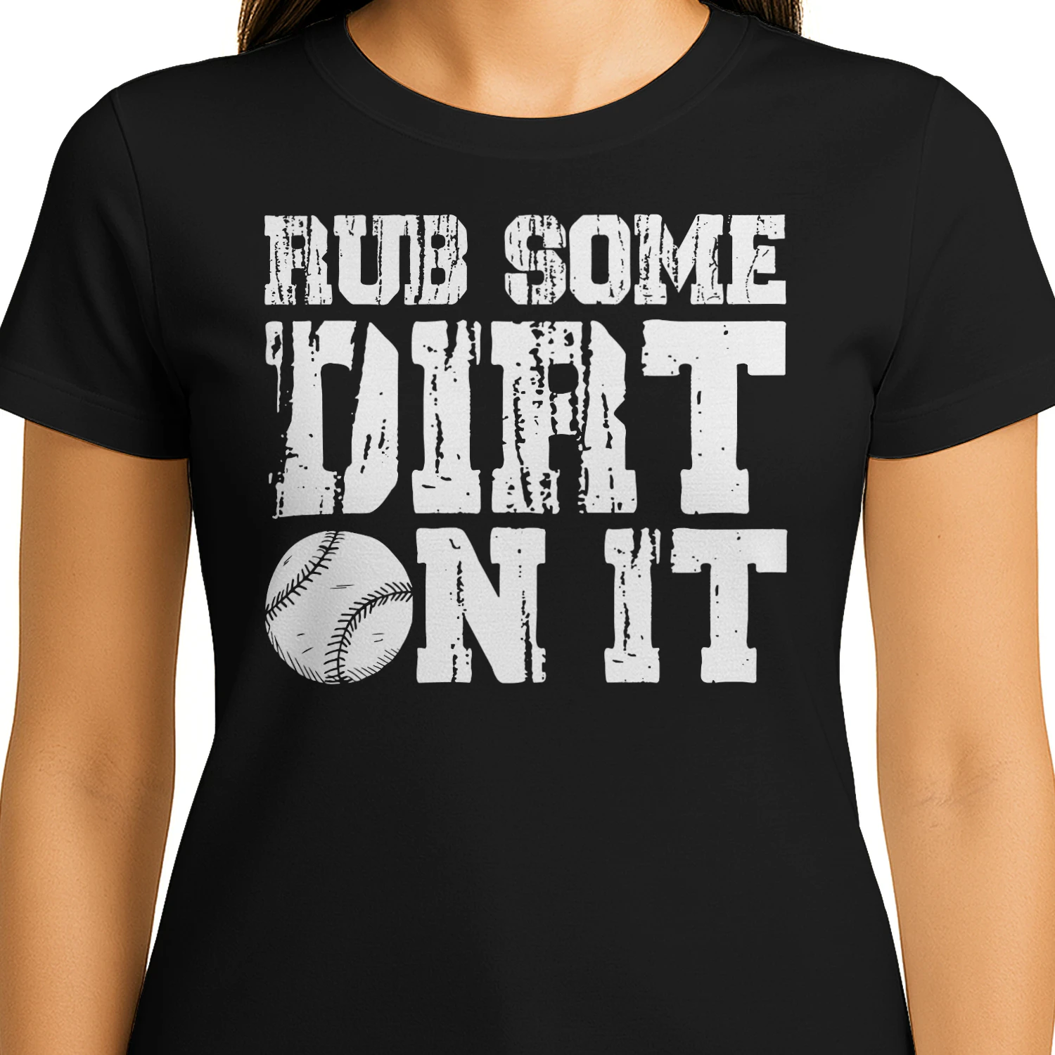 Rub Some Dirt On It Distressed Baseball Graphic - Classic Sports Quote